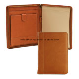 High Quality Custom Leather Zip Folder Compendium with Tablet Sleeve