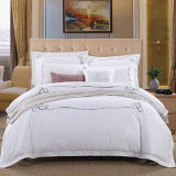 4 Pieces White Full Cotton Hotel Use Plain White Print Bedding Sets