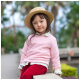 100% Cotton Knitted Long Sleeve Round Neck Sweater for Girls
