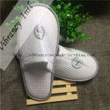 Waffle White Disposable Embroidered Slippers
