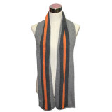 Man Fashion Wool Cotton Knitted Striped Winter Scarf (YKY4328)