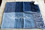 Worsted Cashmere Shawl with Big Checks