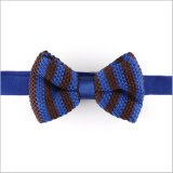 Male Female Polyester Striped Knitted Bow Tie Sky Blue School Boys Bow Tie (YWZJ 54)