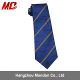 Striped Polyester School Tie with Printed Logo