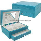 Blue High Gloss Finish Jewelry Box Storage Case