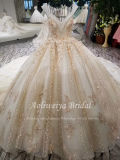 Aolanes Ball Gown Illusion Cap Sleeve Wedding Dress 111030