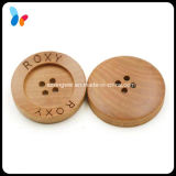 Custom Laser Engraved Logo Nature 4 Holes Wood Sewing Button