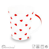 Red Heart Design Ceramic 12oz Mug