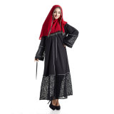 Black Lace Dress Maxi Dress Muslims Burkas Dubai Abaya Jilbab Turkish Muslim Women Wear Robe Kaftan