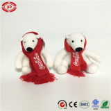 Brand Coca-Cola White with Scarf Plush Stuffed Party Bear Toy