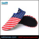 Cheap Soft Snorkeling Shoes Fabric Upper with Flag Printing