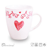 Heart Design with Silk Screen Coffee Mug