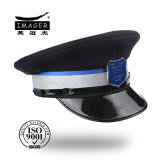 Black Picked Military Army Cap with Blue Badge