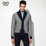 Factory Acrylic/Nylon/Wool/Alpaca Striped Man Sweater Cardigan with Button
