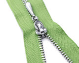 Metal Zipper with Drop Puller/Green Gery
