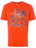 Men's Bright Orange Cotton Printed T-Shirt