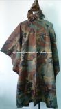 Army Camouflage Waterproof Breathable Poncho with PU Coating