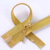 5# Golden Tape Plastic Zipper with Golden Teeth