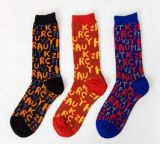 Custom Fashion Knee High Cotton Jacquard Sock in Various Colors and Designs