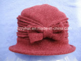 Winter Hat Fashion Knitted Wool Hat with Bow for Ladies