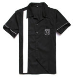 Small Minimum Custom Designs Embroidered Men's Bowling Shirts Short Sleeves