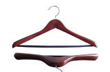 Brown Wooden Suit Hanger with Non Slip Bar Wooden Clothes Hangers for Jeans