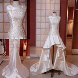 High-End Embroidery Satin High Low Bridal Gowns Wedding Dress Z13079