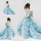Blue Prom Party Dress Stage Performance Flower Girl Dress F131217
