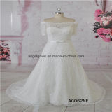 off Shoulder Short Sleeve Lace Wedding Dress