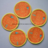 High Damask Round Shape Woven Patch for School