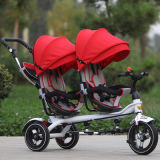 2016 New Design Twins Kids Tricycle, Push Stroller