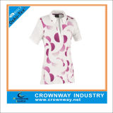 100% Polyester Golf Polo Tops for Lady