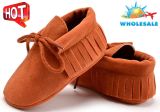 Wholesale Tassel Baby Shoes Soft Soles Lace-UPS Shoes Indoor Infant Shoes with Nubuck Upper