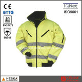 Mens Hi Vis Workwear Detachable Sleeve High Visibility 3 in 1 Bomber Jacket