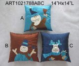 Santa, Snowman and Moose Christma Decoration Pillow-3asst