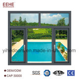 Thermal Break Grey and Wooden Color Aluminum Casement Window