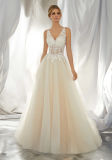V-Neck Bridal Dress A-Line Beach Garden Wedding Gown W1949