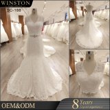 New 2018 Beaded Wedding Dress Mermaid Lace Applique Bridal Dress Backless Wedding Gown