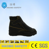 Customized PU Injection Black Leather Safety Shoes
