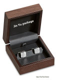 Solid Wooden Cufflinks Gift Jewelry Packaging Boxes with Hot Stamping Logo