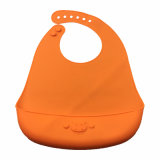 New Product Baby Clothes Roll up Silicone Baby Bib with Embossed Logo