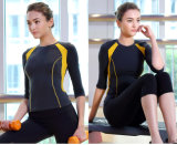 Woman Fitness Two-Tone 92% Nylon 8% Spandex Sportwear Yoga Shirt