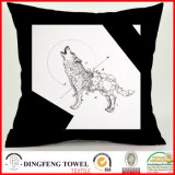 Black and White Series Abstract Wolf Fashion Digital Printing Cushion Cover