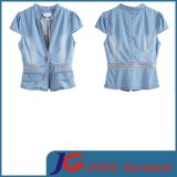 Short Sleeves Girl Denim Dress Jacket (JC4056)