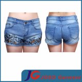 Women Denim Embroidered Shorts (JC6071)