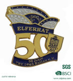 High Quality Die Casting 50 Years Anniversary Gold Lapel Pin