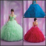 Sweetheart Beading Crystals Quinceanera Dress Blue Green Ball Gown Yao29