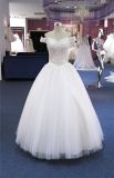 off Shoulder Flower Floor Length Bridal Wedding Dress Gown (Q90361)