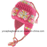 Crochet Multi Earflap Hat of Wool and Fleece
