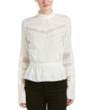 High Collar White Women Long Sleeve Spring Silk Blouses Wholesale